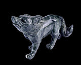 8.7" Nine Dragon Jade Hand Carved Crystal Wolf