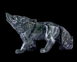 8.7" Nine Dragon Jade Hand Carved Crystal Wolf