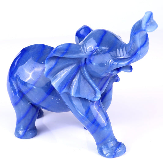 Kindred Vein 9.1" Blue Aventurine Hand Carved Crystal Elephant Sculpture (SKU: 2100159) - Photo 1