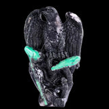 9.4" Emerald Hand Carved Eagle Catching Snake