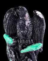 9.4" Emerald Hand Carved Eagle Catching Snake