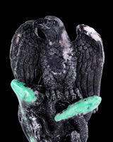 9.4" Emerald Hand Carved Eagle Catching Snake