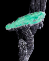 9.4" Emerald Hand Carved Eagle Catching Snake