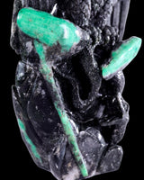 9.4" Emerald Hand Carved Eagle Catching Snake