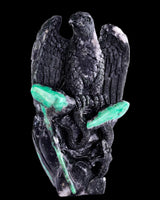 9.4" Emerald Hand Carved Eagle Catching Snake