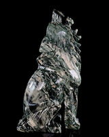 9.4" Nine Dragon Jade Hand Carved Crystal Wolf