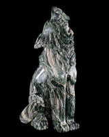 9.4" Nine Dragon Jade Hand Carved Crystal Wolf