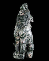 9.4" Nine Dragon Jade Hand Carved Crystal Wolf