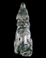 9.4" Nine Dragon Jade Hand Carved Crystal Wolf