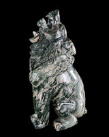 9.4" Nine Dragon Jade Hand Carved Crystal Wolf