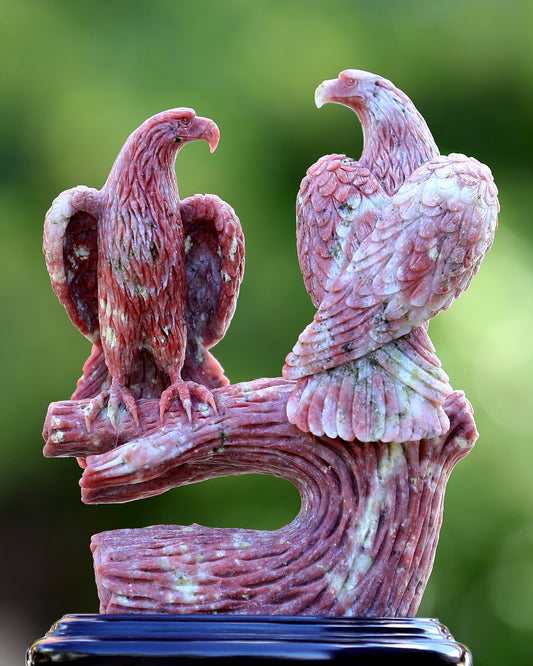 Kindred Vein 9.4" Red Agate Hand Carved Crystal Eagle Sculpture (SKU: 3100405) - Photo 1