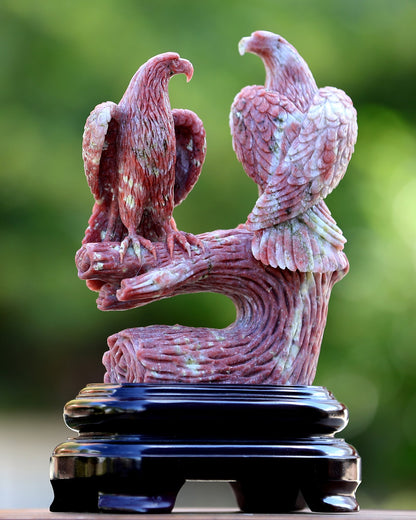 Kindred Vein 9.4" Red Agate Hand Carved Crystal Eagle Sculpture (SKU: 3100405) - Photo 2