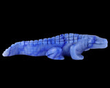 12.2" Blue Aventurine Hand Carved Crystal Crocodile