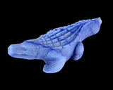 12.2" Blue Aventurine Hand Carved Crystal Crocodile