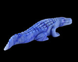 12.2" Blue Aventurine Hand Carved Crystal Crocodile