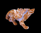 9.8" Chalcedony Hand Carved Crystal Wolf