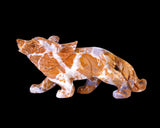 9.8" Chalcedony Hand Carved Crystal Wolf