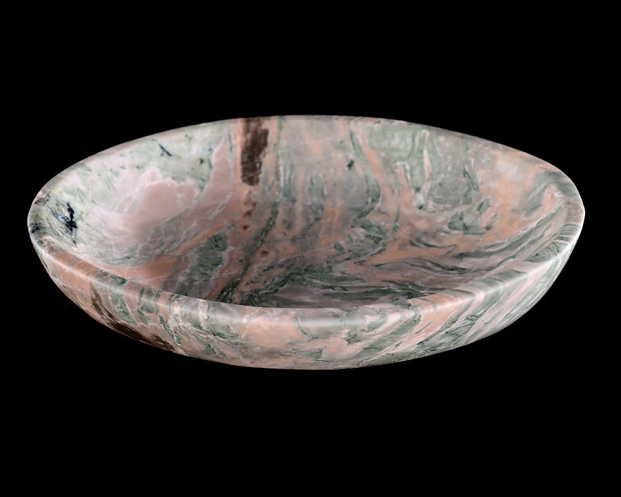 9.8" Nine Dragon Jade Hand Carved Crystal Food Tray, Fruit Tray