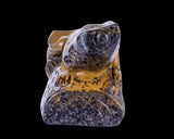 9.8" Leopard Skin Stone Hand Carved Crystal Lizard