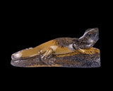 9.8" Leopard Skin Stone Hand Carved Crystal Lizard