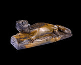 9.8" Leopard Skin Stone Hand Carved Crystal Lizard