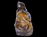 9.8" Leopard Skin Stone Hand Carved Crystal Lizard