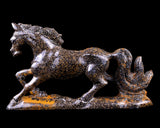 6.3" Leopard Skin Jasper Hand Carved Horse