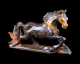 6.3" Leopard Skin Jasper Hand Carved Horse