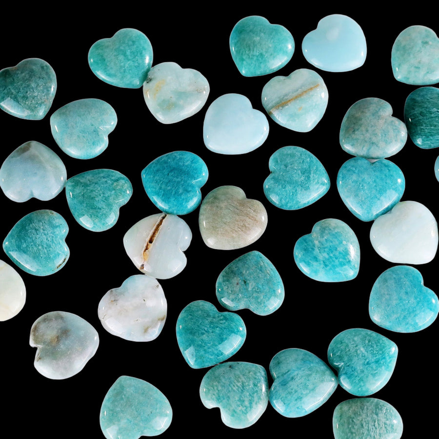 Natural Amazonite Hand Carved Crystal Heart