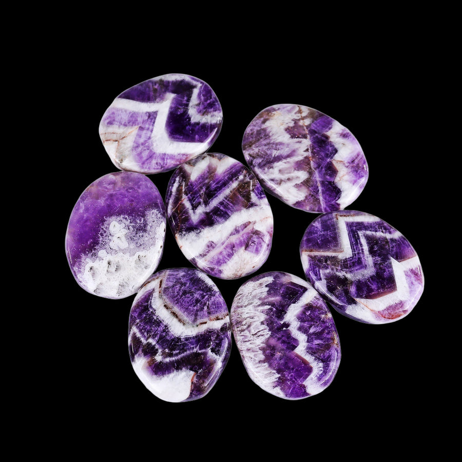 Natural Amethyst Hand Carved Crystal Polished Palm Stone