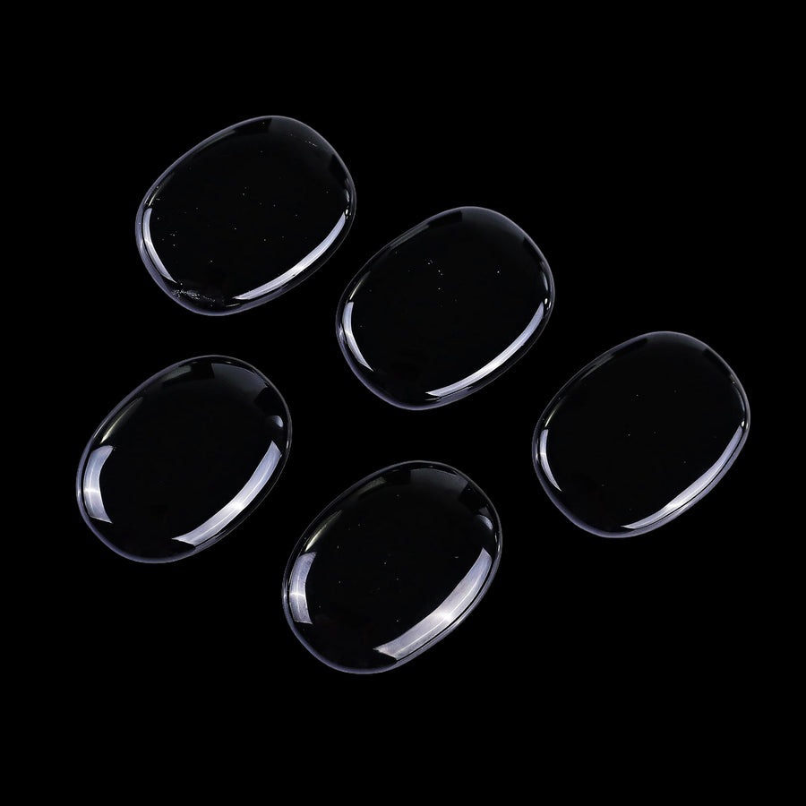 Natural Black Obsidian Hand Carved Crystal Polished Palm Stone