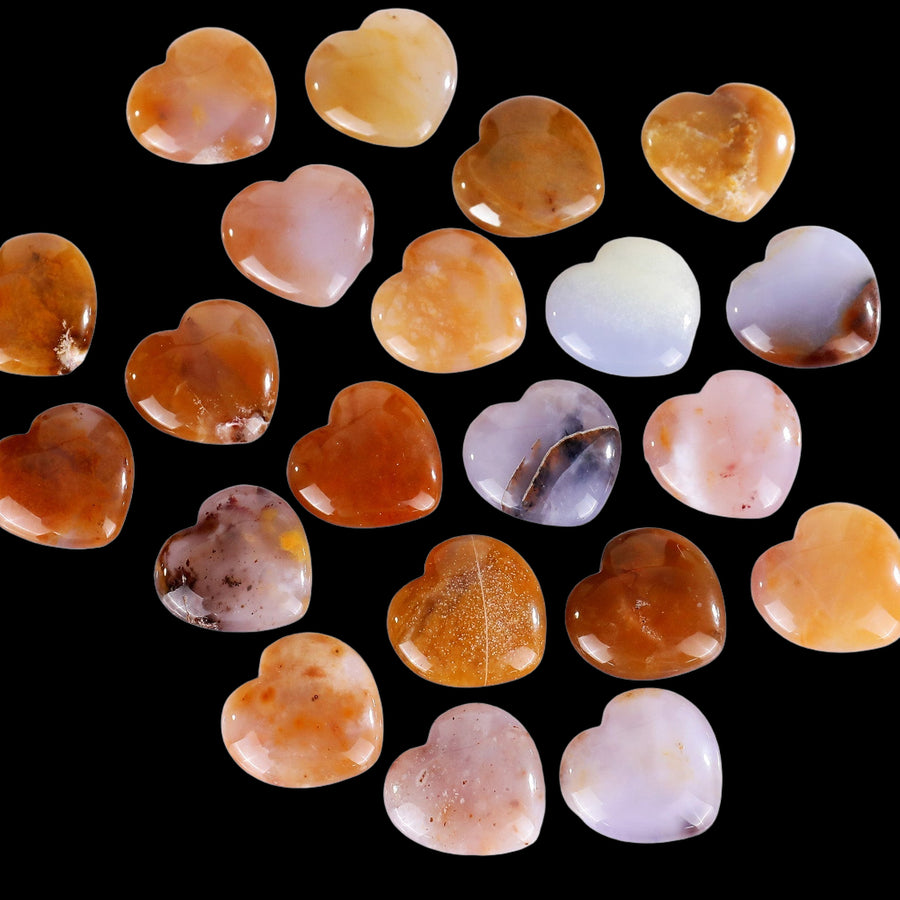 Natural Chalcedony Hand Carved Crystal Heart