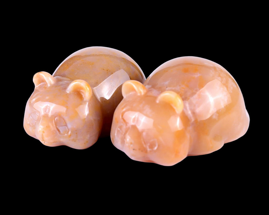 Natural Chalcedony Hand Carved Crystal Panda