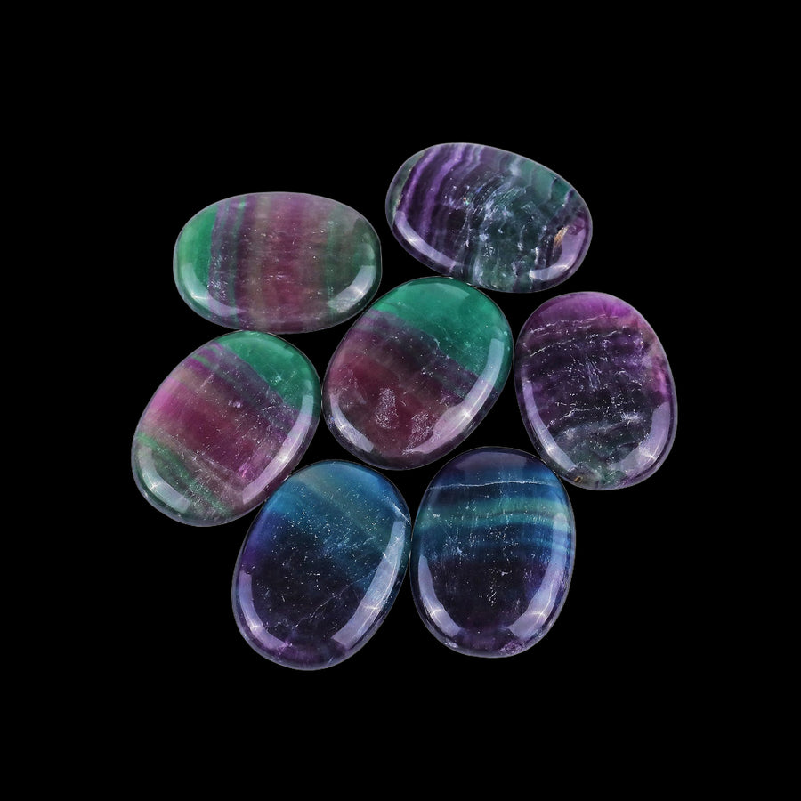Natural Green Fluorite Hand Carved Crystal Polished Palm Stone