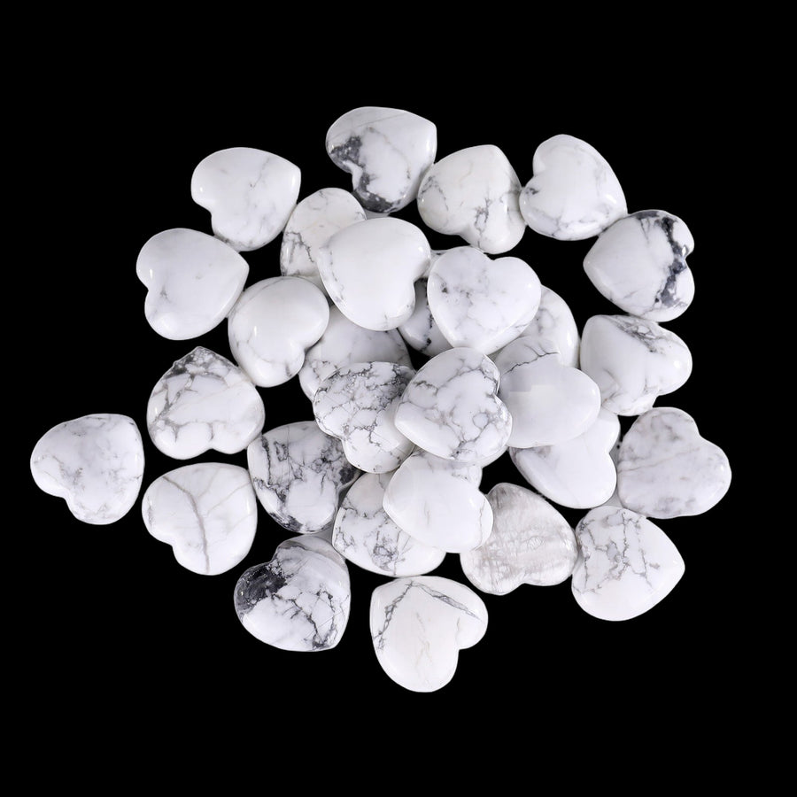 Natural Howlite Hand Carved Crystal Heart