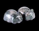 Natural Nine Dragon Jade Hand Carved Crystal Panda