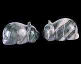 Natural Nine Dragon Jade Hand Carved Crystal Panda