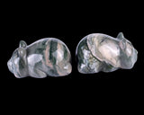 Natural Nine Dragon Jade Hand Carved Crystal Panda