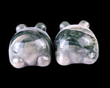 Natural Nine Dragon Jade Hand Carved Crystal Panda
