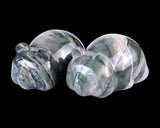Natural Nine Dragon Jade Hand Carved Crystal Panda