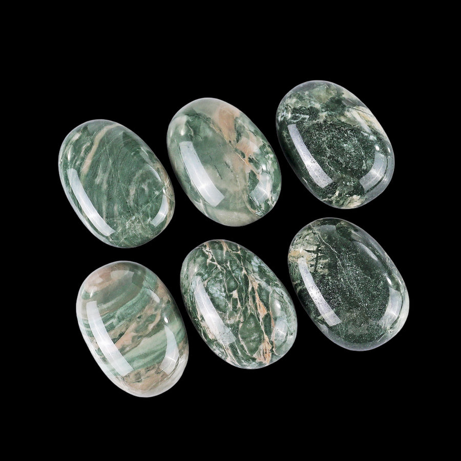 Natural Nine Dragon Jade Hand Carved Crystal Polished Palm Stone