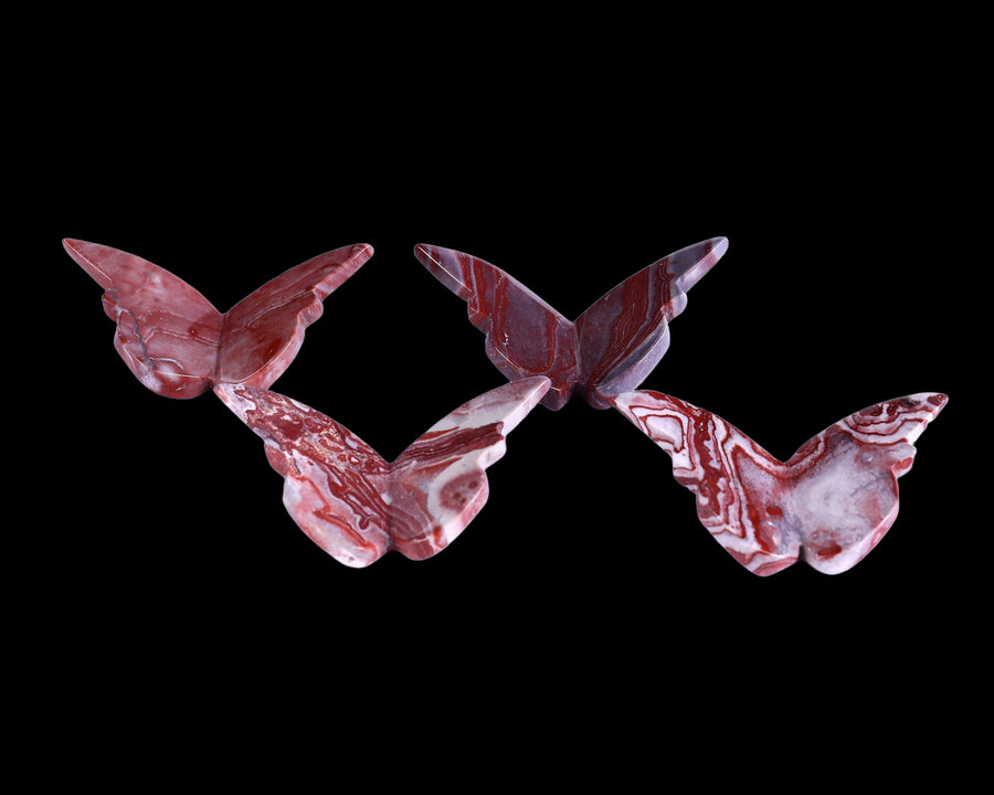 Rainbow Jasper Hand Carved Crystal Butterfly Set (4pcs)