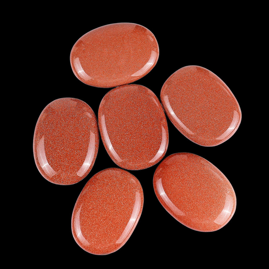 Natural Red Goldstone Hand Carved Crystal Polished Palm Stone