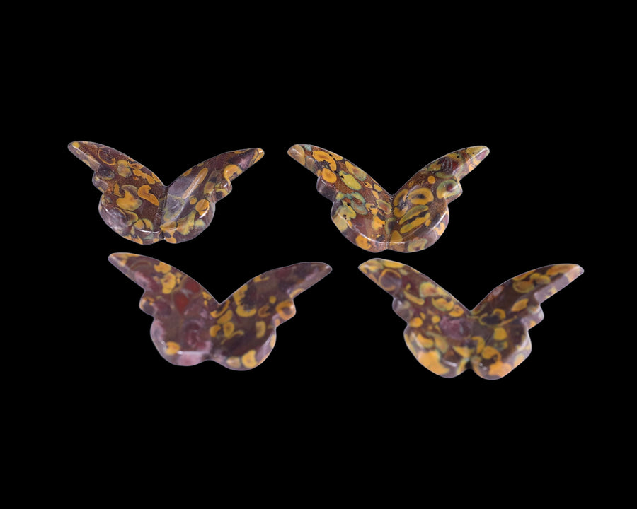 Natural Oolite Hand Carved Crystal Butterfly Set (4pcs)