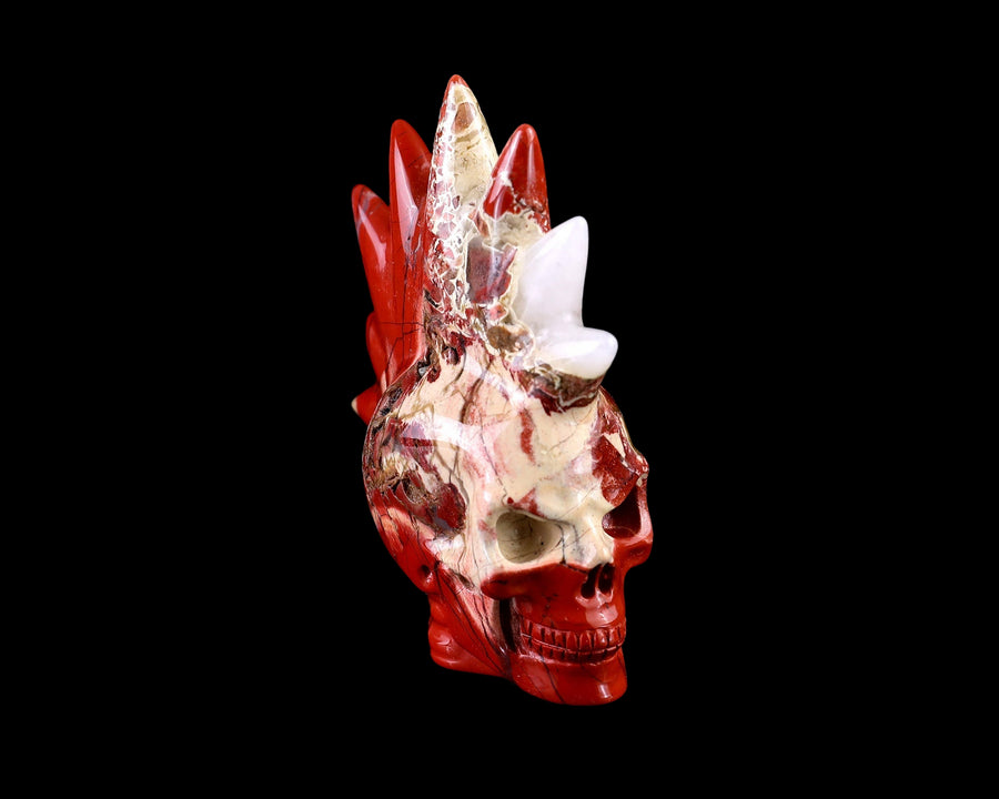 2.7" Red Jasper Hand Carved Crystal Punk Skull