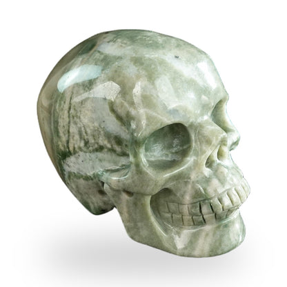 Kindred Vein 3" Nine Dragon Jade Hand Carved Crystal Realistic Skull Sculpture (SKU: SKH30HA03) - Photo 20