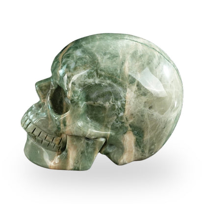 Kindred Vein 3" Nine Dragon Jade Hand Carved Crystal Realistic Skull Sculpture (SKU: SKH30HA04) - Photo 30