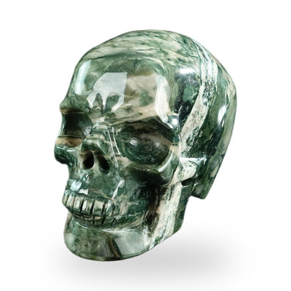 Kindred Vein 3" Nine Dragon Jade Hand Carved Crystal Realistic Skull Sculpture (SKU: SKH30HA12) - Photo 88