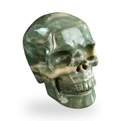 Kindred Vein 3" Nine Dragon Jade Hand Carved Crystal Realistic Skull Sculpture (SKU: SKH30HA17) - Photo 125