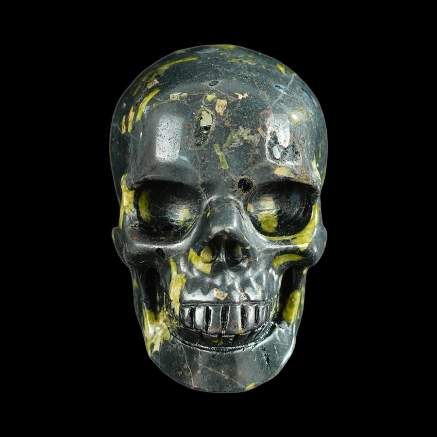 2.2" Plum Blossom Jade Hand Carved Crystal Realistic Skull